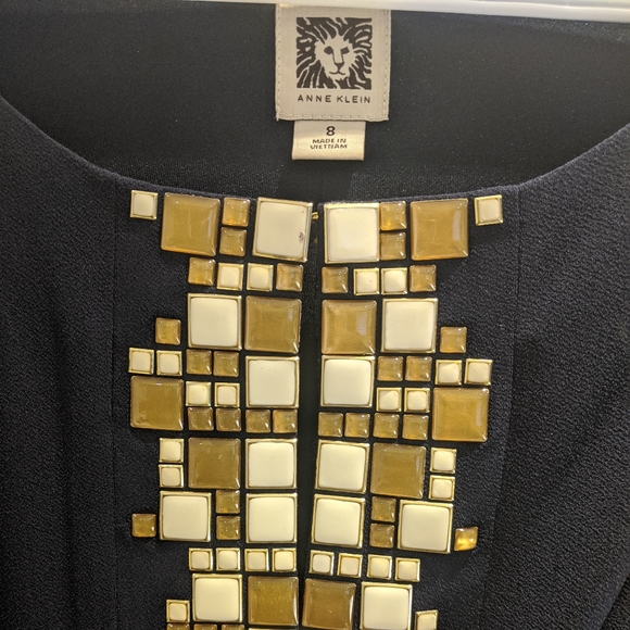 Anne Klein 3/4 sleeve Navy Blue stretch dress - Picture 6 of 7